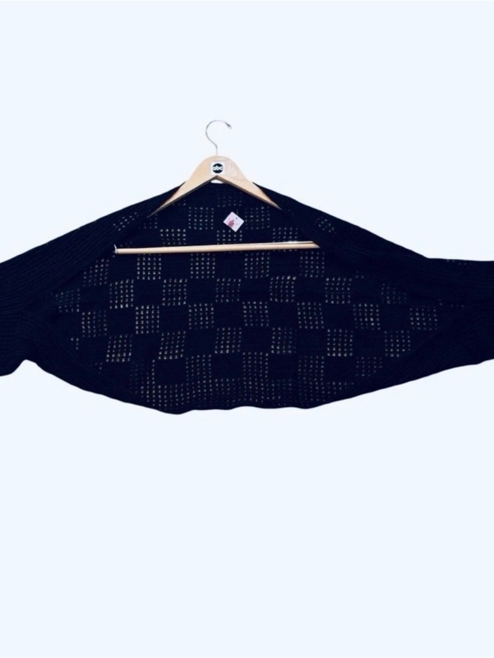 TV WARDROBE shawl “convertible” “boho” “jet black” WITH COSTUME DEPARTMENT TAG